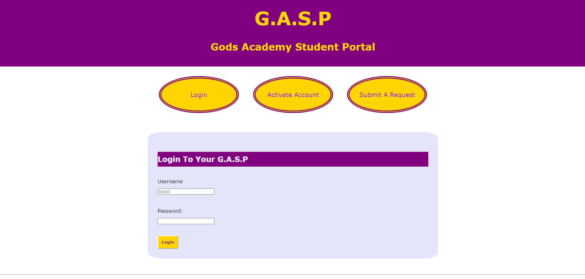 GASP Portal Homepage